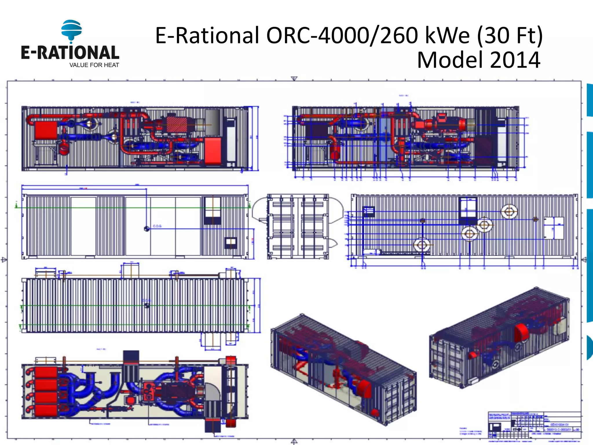 E-Rational ORC-4000/260 kWe (30 Ft) 
Model 2014  