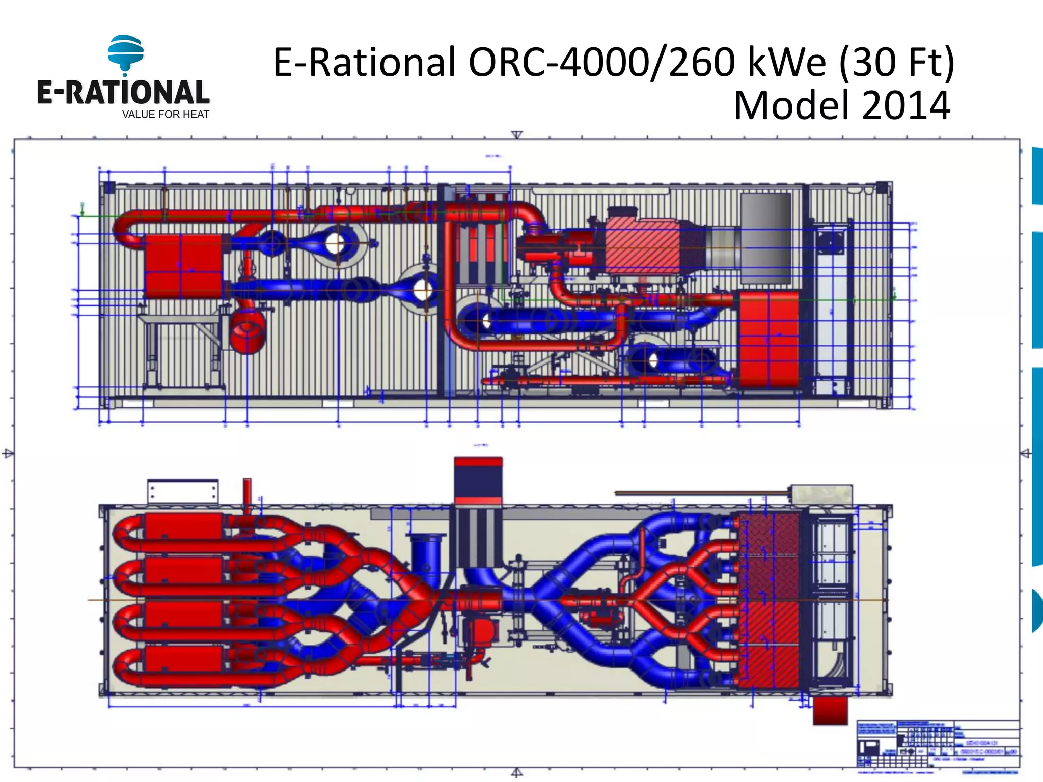 E-Rational ORC-4000/260 kWe (30 Ft) 
Model 2014  