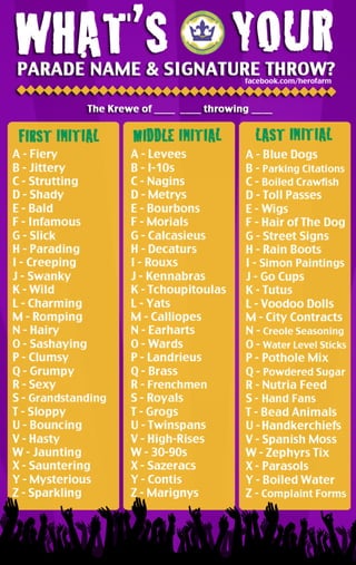 What's Your Mardi Gras Parade Name?