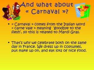 how does mardi gras related to lent