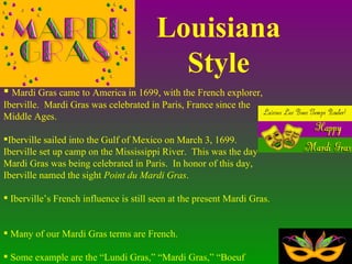 mardi gras terms