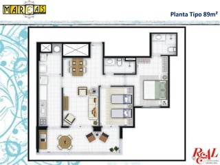 Planta Tipo 89m²
 