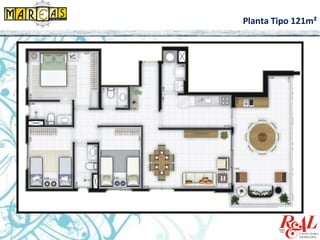 Planta Tipo 121m²
 