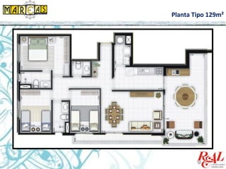 Planta Tipo 129m²
 
