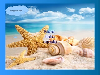 Mare
Italia
agosto
Il viaggio dei sogni
 