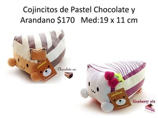 Cojincitos de Pastel Chocolate y Arandano $170   Med:19 x 11 cm 