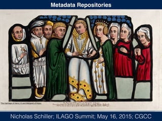 Metadata Repositories
Nicholas Schiller; ILAGO Summit; May 16, 2015; CGCC
The marriage of Henry VI and Margaret of Anjou.
 
