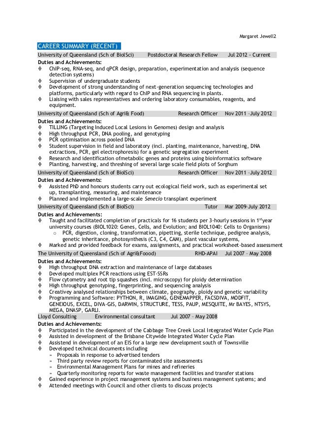 postdoc resumes