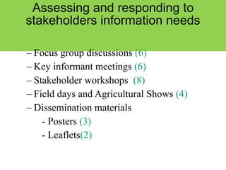 Napier Stunt and Smut Resistance Project in Kenya: achievements and outcomes