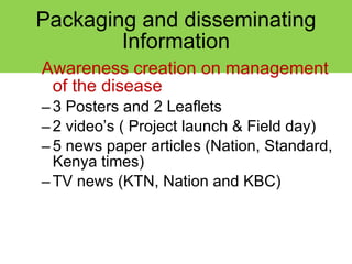 Napier Stunt and Smut Resistance Project in Kenya: achievements and outcomes