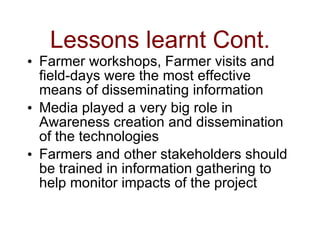 Napier Stunt and Smut Resistance Project in Kenya: achievements and outcomes