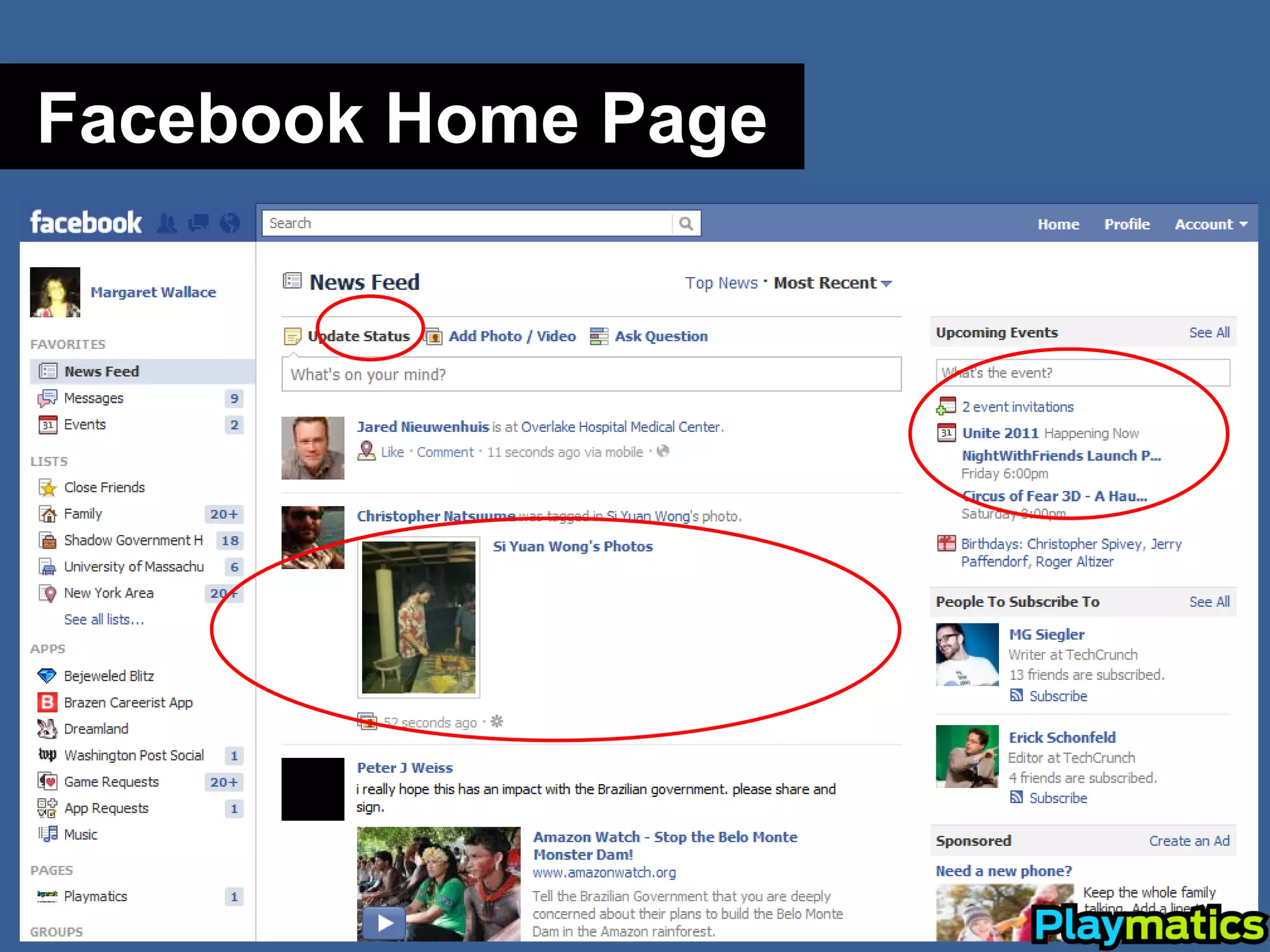 Facebook Home Page
 