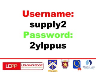 Username:  supply2 Password: 2ylppus 