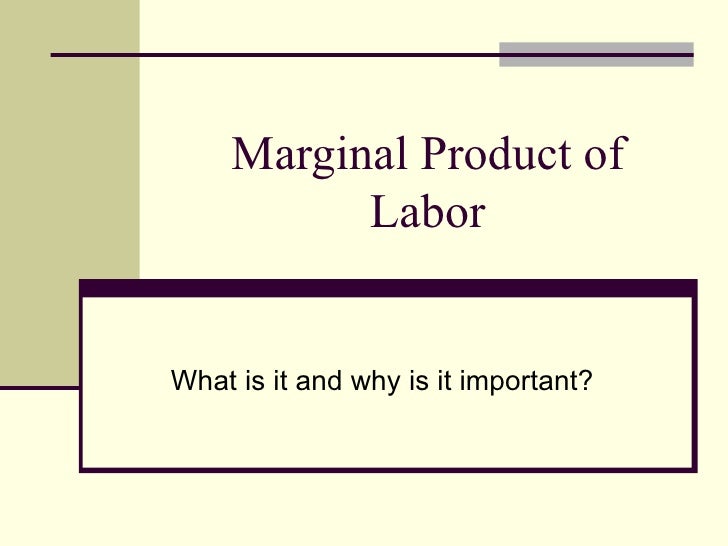 Marginal Product of Labor