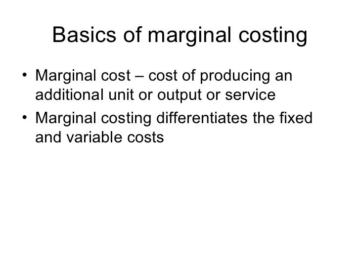 Marginal costing