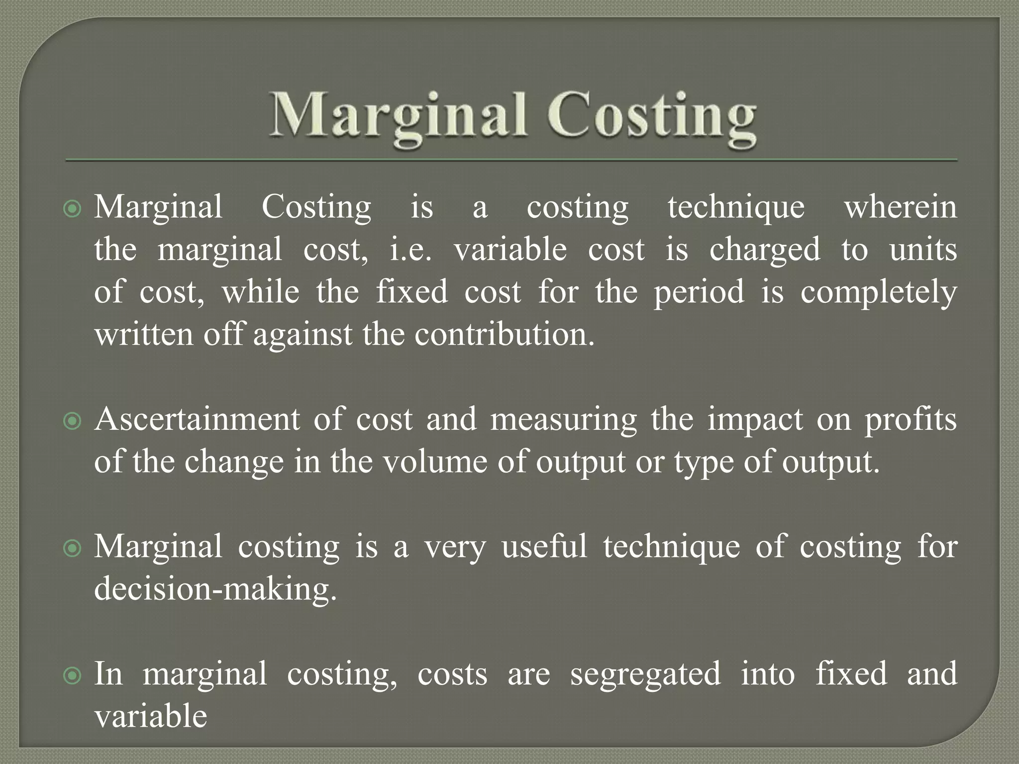 Marginal costing | PPTX