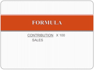  Short – Term Profit Planning		