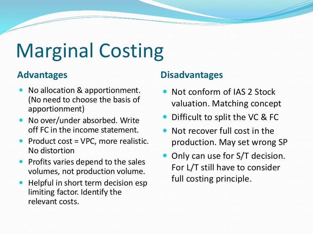 The Marginal Costing Vs Absorption Costing Accounting Essay