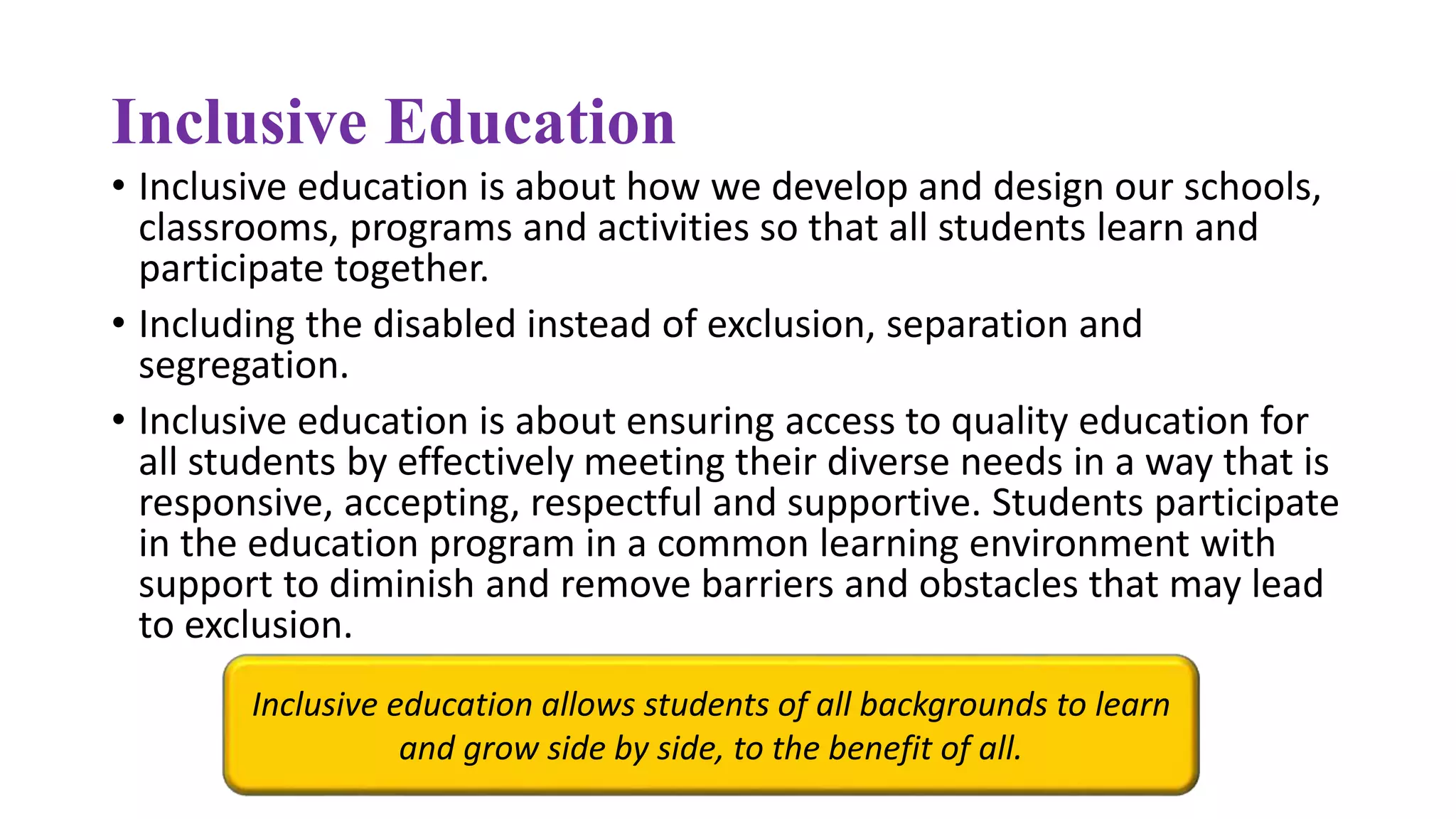 Marginalisation and inclusive education for physically disabled ...