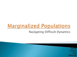 Navigating Difficult Dynamics




                             Ewing
                            Kmack
                               Roe
                           Wolczyk
 