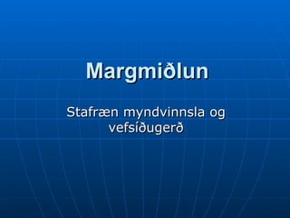 Margmiðlun Stafræn myndvinnsla og vefsíðugerð 