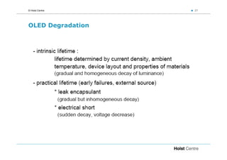 © Holst Centre     27




OLED Degradation
 
