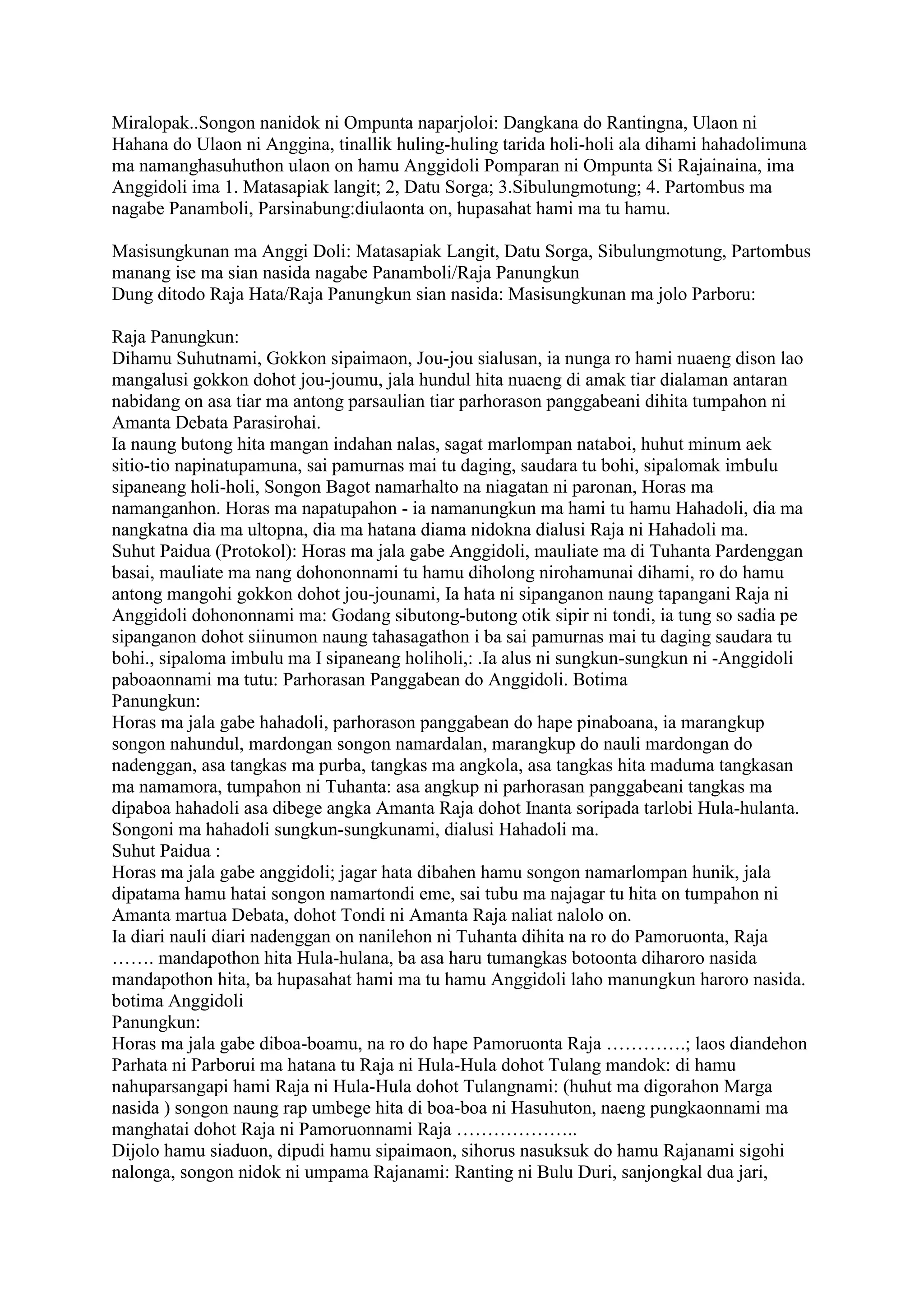 Marhata Umpasa Adat Batak | DOCX