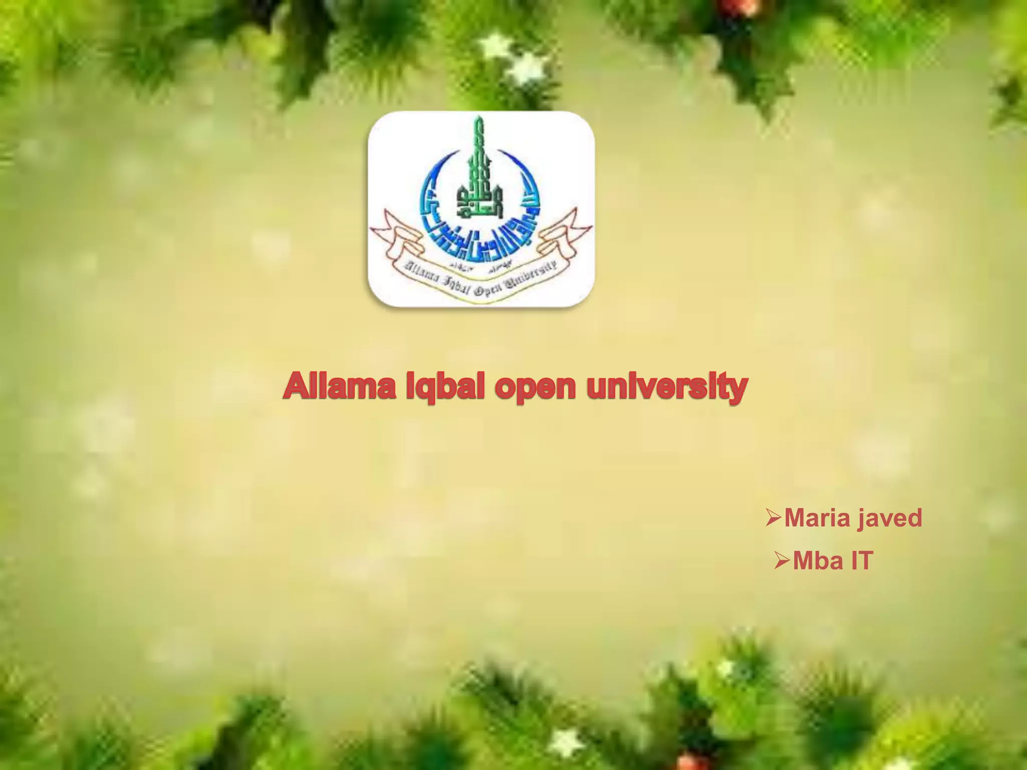 Maria javed
Mba IT
 