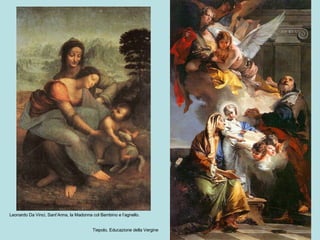 Leonardo Da Vinci, Sant’Anna, la Madonna col Bambino e l’agnello.  Tiepolo, Educazione della Vergine 