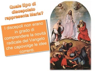 I discepoli non erano in grado di comprendere la novità radicale del Vangelo che capovolge le idee correnti. 