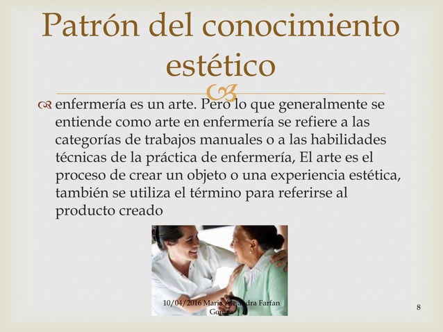 Patrones del conocimiento de enfermería