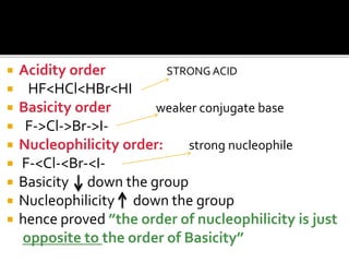 effect of nucleophile on substitution reaction|organic chemistry | PPTX