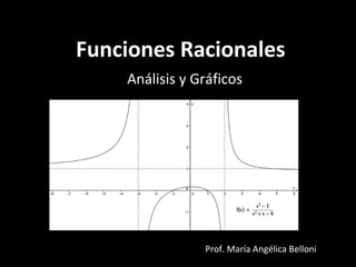 Funciones Racionales
Análisis y Gráficos
Prof. María Angélica Belloni
 