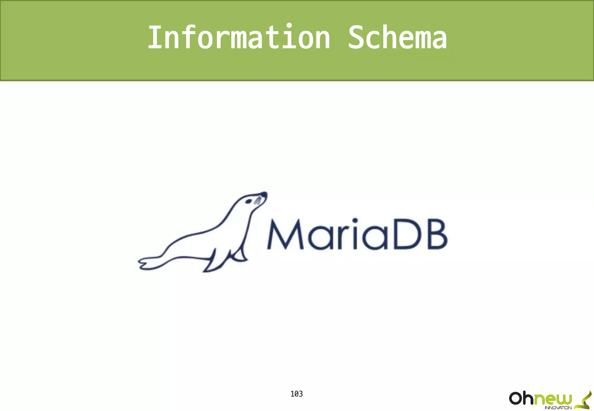 103
Information Schema
 