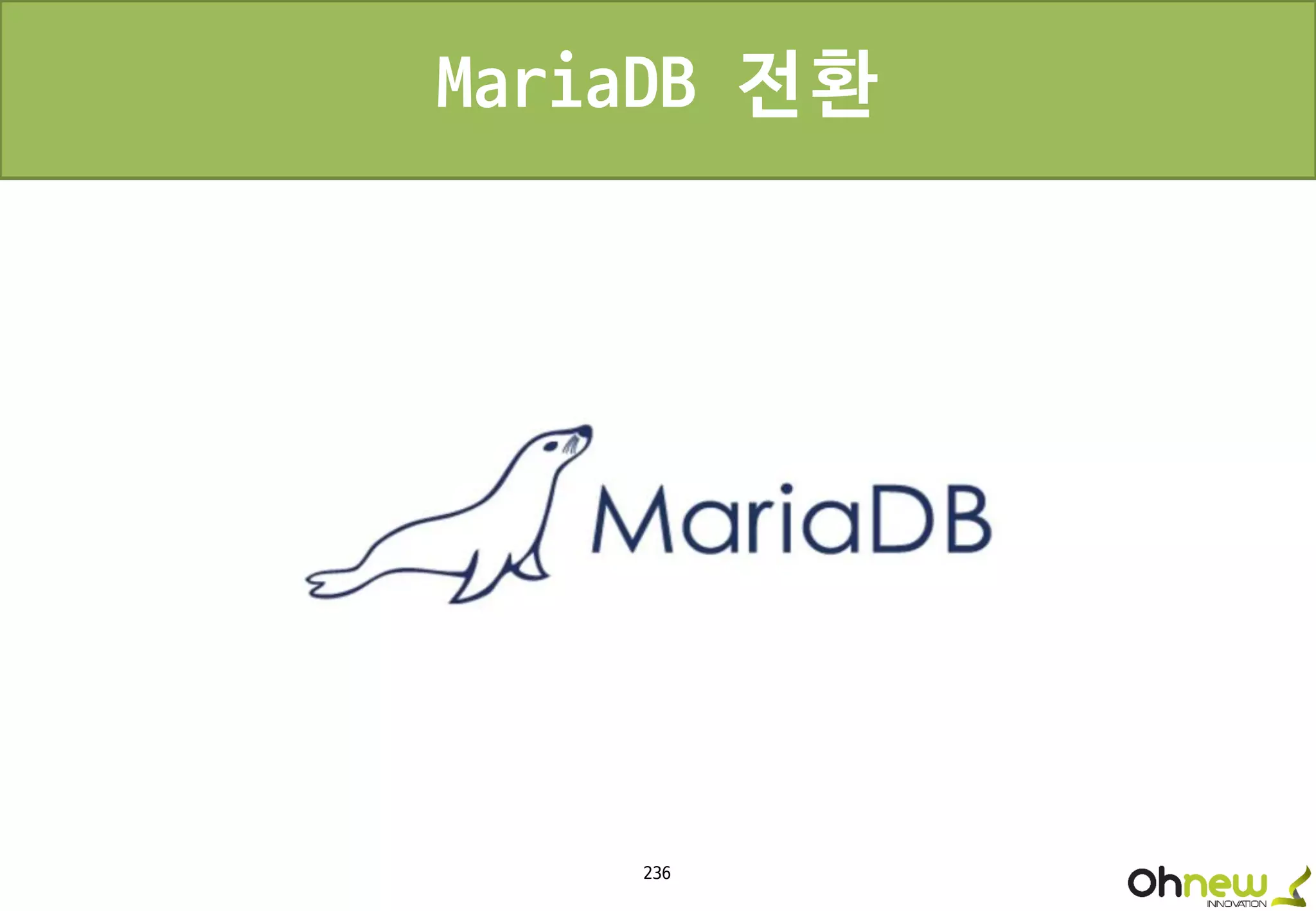 236
MariaDB 전환
 