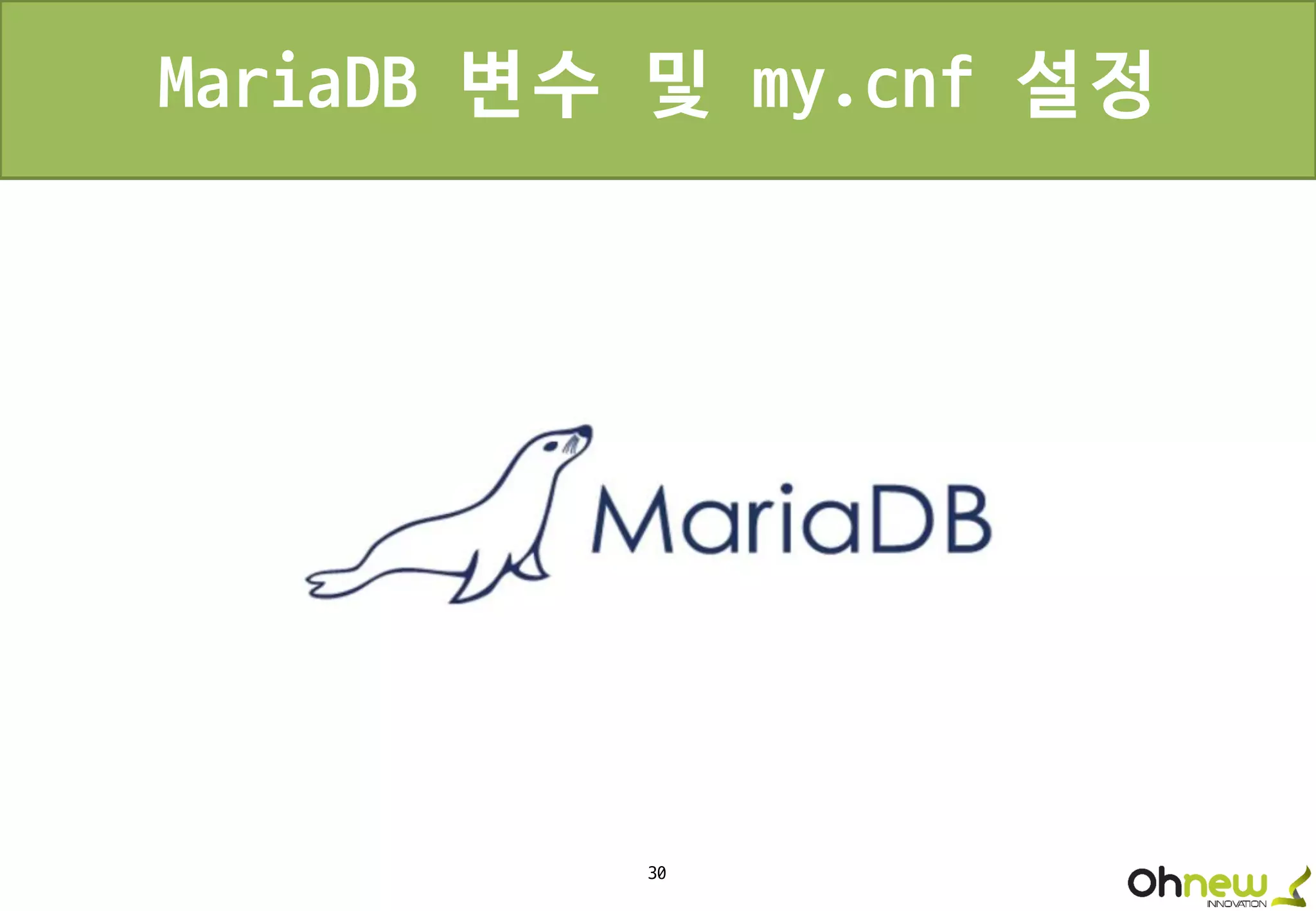 30
MariaDB 변수 및 my.cnf 설정
 