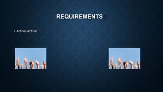 REQUIREMENTS
• Active-Active
 