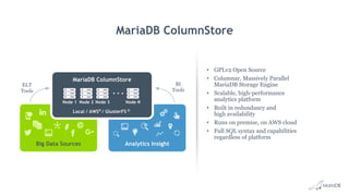 Big Data Analytics with MariaDB ColumnStore | PPT