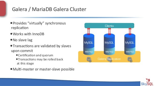 MariaDB Galera Cluster presentation