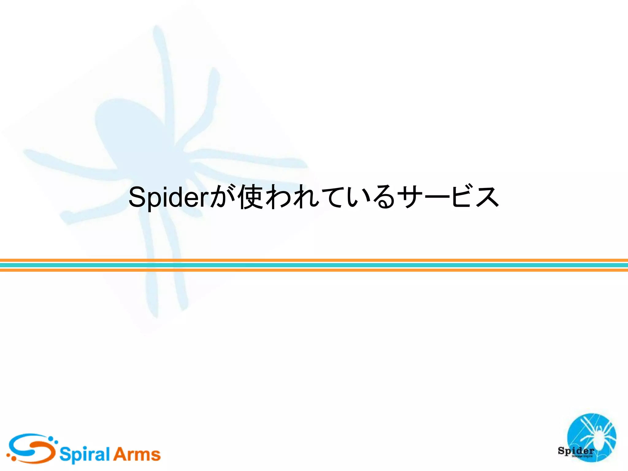 Spiderが使われているサービス

 