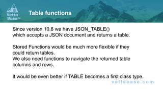 MariaDB stored procedures and why they should be improved | PPT