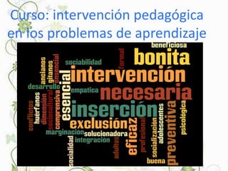 Curso: intervención pedagógica
en los problemas de aprendizaje
 