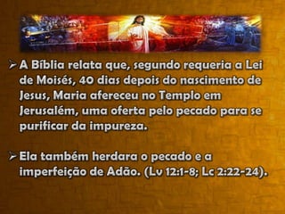 Em parte alguma ela ensina – ou mesmo sugere – que Maria foi produto da “imaculada conceição”. Maria morreu porque estava sujeita ao estigma do pecado (Rm 3:23; 6:23; 5:12).5.1. Onde Está Maria?Na sepultura, aguardando a 1ª ressurreição, junto com milhares de outros cristãos fiéis (Jo 5:28, 29; I Cor. 15:51, 52).