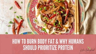 HOW TO BURN BODYFAT & WHY HUMANS
SHOULD PRIORITIZE PROTEIN
 