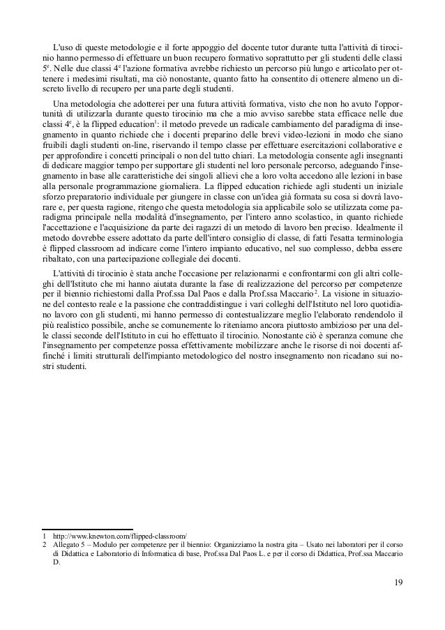 Esempio Di Relazione Del Docente Tutor / Un esempio di relazione finale