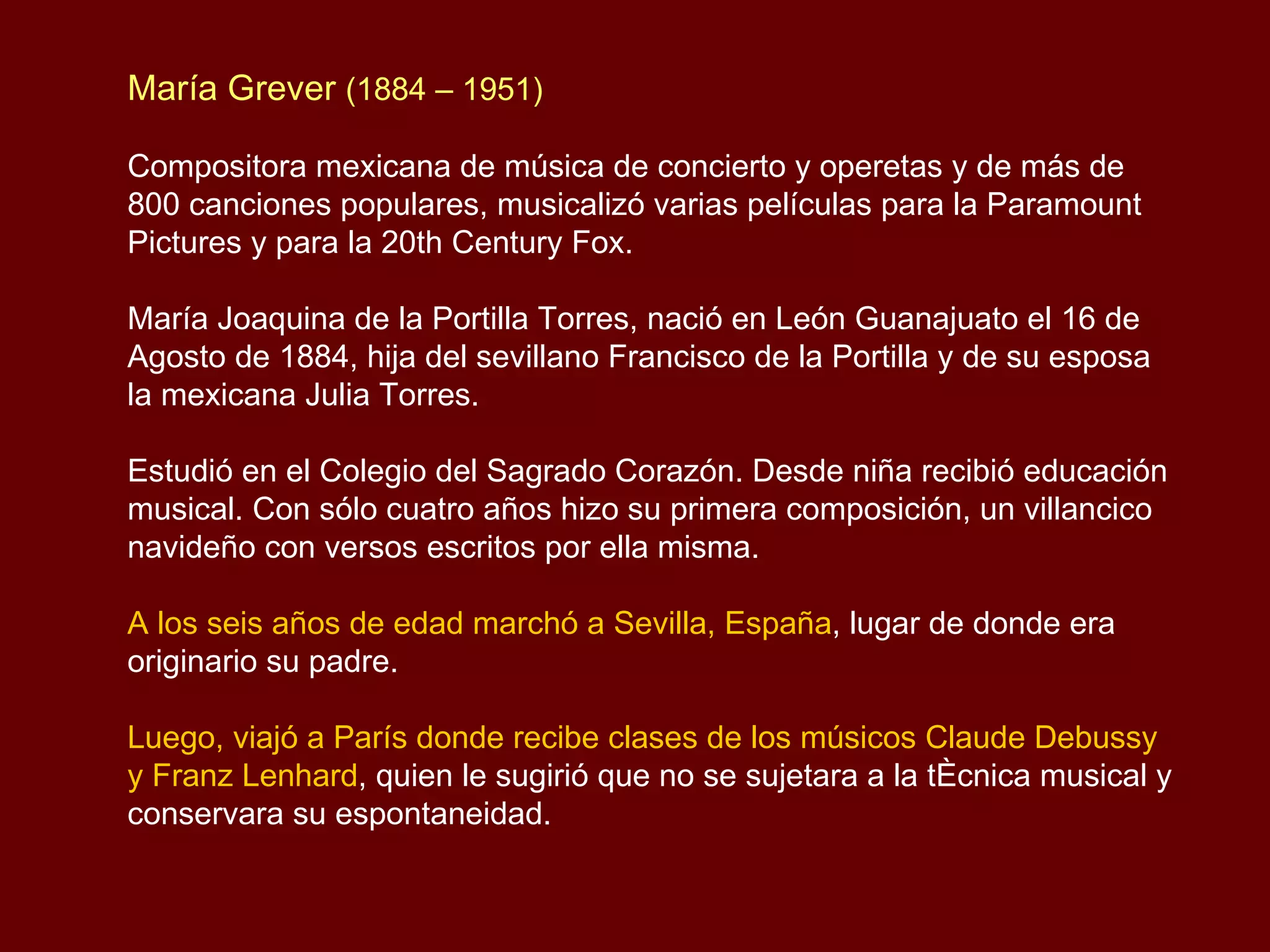 Grever Maria Grever Biografia Y Musica | PPS
