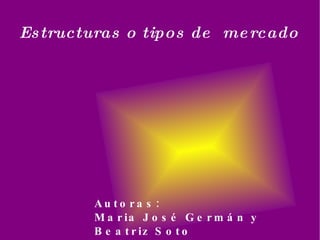 Estructuras o tipos de  mercado Autoras:  Maria José Germán y Beatriz Soto 