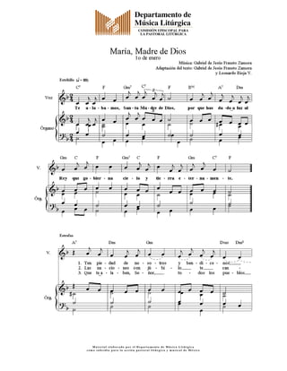 M a t e r i a l e l a b o r a d o p o r e l D e p a r ta m e n to d e M ú s i c a L i tú r g i c a
c o m o s u b s i d i o p a r a l a a c c i ó n p a s t o r a l l i tú r g i c a y m u s i c a l d e M é x i c o
 