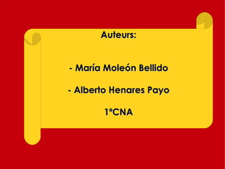 Auteurs: - María Moleón Bellido - Alberto Henares Payo 1ºCNA 