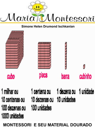 Simone Helen Drumond Ischkanian
MONTESSORI E SEU MATERIAL DOURADO
 
